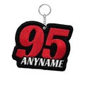 Custom Number Keychain Personalized Embroidered Sports Racing Patch Name Key Ring Gift for Team Players Fans Backpack Luggage Tag