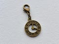 Antique Bronze Clock Clip on Charm with Lobster Clasp, Stitchmarker, Zipper, Planner Charm