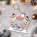 Personalized Gingerbread House Keychain Custom Snowman Decoration with Family Names Holiday Gift 2025 Snowflakes Winter Keepsake