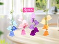 Crochet Bell Flower Car Charm Set: Handmade Cotton Gradient Decoration