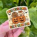 Professional Baby Wrapper Badge Reel – Cute Halloween Nurse ID Holder, NICU L&D Postpartum Doula Gift, Pumpkin Baby Badge Clip - Nurse Gift