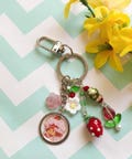 Strawberry Shortcake Keychain Bag Charm, Collector Strawberry Shortcake Kawaii Inspired purse charm women's accessory, UNIQUE