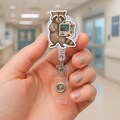 Defibrillator Raccoon Badge Reel – Cute ICU Nurse Gift, Cardiac RN Badge Holder, Medical ID Clip