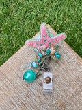 Starfish Charm Badge Reel, Cute Badge Reel, Beach Badge Reel, Medical Badge Reel, Phlebotomist Gift, Cat Gift for nurse, Teacher ID