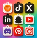 Custom NFC Keychain with Social Media Icons | Smart Digital Business Card | Spotify TikTok Instagram YouTube Snapchat Pinterest Discord
