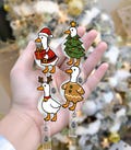 Just a Jolly Goose Badge Reel, Cute Goose Holiday Badge Holders, Funny Christmas Goose Reel, Soft Pastel Holiday Work Reel
