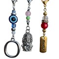 Lot of 3 Purse Charms GANESHA Key charm letter “O” Zipper Pull FAMILY Word charm Multicolor Beads Acrylic Key Chain Journal Clip On Planner