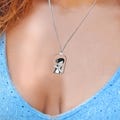 Personalized Photo Necklace, Custom Gift, Laser Etched Memorial, Pet Lover Gift, Birthday, Gift for New Mom | Best Vandam Crystal Necklace