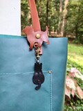 Halloween Theme Leather Snap Ring Strap Wrap Flower Purse Charm Holder snap around  Loop attachment and charms  Owl Cat Kitty