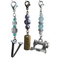 Lot of 3 Purse Charms Sewing Machine Key charm letter “V” Zipper Pull FAITH Word charm Beads Acrylic Key Chain Journal Clip On Planner