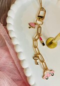 Custom Keychain Custom Charm Keychain Cute Keychain Gold Keychain Purse Charm Keychain Bag Charms Keychain Paper Clip Keychain Gold Keychain