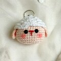 Handmade Crochet Sheep Keychain, Cute Keychain Sheep Keyring, Amigurumi Lamb Bag Charm, Sheep Keyring Gift for Her, Animal Lover Gift
