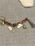 Maroon  Gold Charm Keychain with Football Helmet, Cowboy Hat, Girl Power Tassel | Game Day Spirit Bag Charm | Handmade Sports Fan Gift