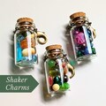 Adult Sensory Fidget Toy Shaker Bag Charm Treasure Bottle Shelf Decor Czech Glass Bead Zipper Pull Mini Capsule Trinket Gift Under 10