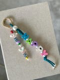 Personalized Name Bag Charm w/ Chain, Rope Bag Charm, Blue Bag Charm, Charming Bag Charm, Personable Bag Accessory, Keychain Bagcharm