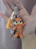 Micro Crochet keychains| Care Bear & Garfield| 2-in-1 Detachable keyring and bag Charm| Handmade Mini Crochet Gift