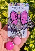 Pumpkin Bow Badge Reel, Pink, Halloween Badge Reel, Halloween, Bow, Cute Badge Reel, RN, Name Tag, Teacher, Nurse Gift, New Nurse Graduate.