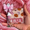 Cute Halloween Bow and Ghost Badge Reel & Buddy Combo Set | Halloween Badge Reel| Cute Bow Badge Reel| Pink Badge Reel| Badge Buddy