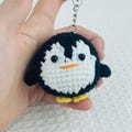 Crochet Penguin Keychain | Handmade Amigurumi Penguin Keyring | Cute Crochet Bag Charm | Stuffed Penguin Plush Toy | Penguin Lover Gift