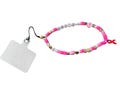 Phone charm, Heishi beads, Hope, breast cancer support, pink ribbon, Pink October