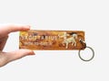 Vintage MCM Sagittarius Tortoise Shell Gold Tone Acrylic Keychain | 1960s 1970s Retro Gift | Zodiac Astrology | Lucite | Key Holder Decor