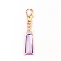 Pendant-Violet Color Crystal Zipper Charm-Gold-Plated-Gold-Tone Clasp
