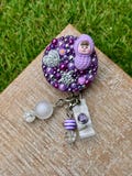 Badge Reel for nurse, Purple Badge Reel, NICU Nurse Badge Reel, L & D Nurse Gift,  Mother Baby Staff Gift