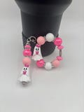 Stanley Cup Accessories | Tumbler Accessories | Cup Handle Bracelet | Stanley Cup Charm | Halloween Ghost Charm | Ghosts Heart Bows Coquette
