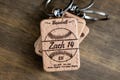 Personalized Baseball Keychain – Custom Beech Wood Gift for Parents & Grandparents | Keepsake for Baseball Parents | Personalized Keychain