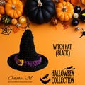 Crochet Witch Hat Keychain: Handmade Black Halloween Charm