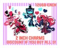 Hazbin Hotel Vees 2in Double Sided Charms