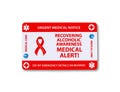 Recovering Alcoholic Medical Alert Card – Emergency ID Card & Lanyard