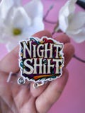 Night shift badge reel, Work badge holder, Coworker ID clip, Doctor gift, Medical card holder, ID holder, name tag, Nurse carabiner, lanyard