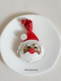 Santa Claus Leather Bag Charm Handmade Christmas Keychain Holiday Gift Festive Leather Bag Accessory car ornament Gift bag tag gift for her