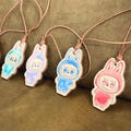 Custom Labubu Style Leather Keychain Pendant - Handmade Accessory, Personalized Key Holder for Bags, Unique Leather Charm Gift
