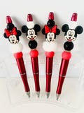 Minnie and Mickey Mouse silicone beaded Pens