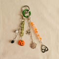 Pumpkin Cat Skull Spider Web Keychain, Halloween Pumpkin Charm Bag, Halloween Keychain with Charms, Backpack Purse Keychain