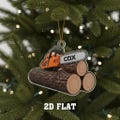 Personalized Chainsaw 2D FLAT Ornament, Custom Name Christmas Decoration for Logger, Woodcutter, Lumberjack, Tree Worker Gift Idea
