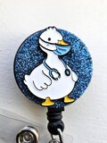 Duck Retractable Badge Reel, Breakaway Lanyard Badge Reel, Social Distance, Medical Humor