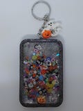 Halloween Liquid Shaker Keychain, Glitter Shaker Charm, Halloween Keyring With Charm, Spooky Season Gift, Halloween Gift Accessory