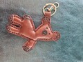 Handmade Leather Teddy Bear Keychain - Cute Handstitched Key Ring, Personalized Gift for Her & Him