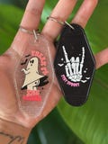 Halloween Motel Keychains, Spooky Cute Keychain, Retro Motel Keychain, Skeleton Ghost Keychains, Funny Halloween Keychains, Cute Spooky Gift