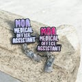 MOA Medical Office Assistant Badge Reel |Retractable ID Holder | Swivel Clip | Cute Customizable Gift for Nurses Admin Staff |Medical Work