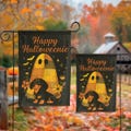 Happy Halloweenie Flag, Happy Halloween Yard Sign, Cute Dachshund Outdoor Decor, Fall Porch Decoration, Spooky Flag, Fall Holiday Sign