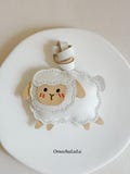 Sheep Leather Bag Charm Handmade cute Animal Keychain Leather Purse handbag Charm Farm Animal Bag Accessory Gift for Her