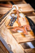 Handmade Horse Keychain with Horse Detail, Brown Agate Beads & Natural Horsehair Tassel