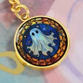 Cute Ghost Personalized Pendant Keychain For Spooky Season Gift For Halloween Lover Ghost Keychain For October Lover Gift For Ghost Pendant