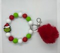 beaded keychain Christmas keychain silicone beaded bag tag