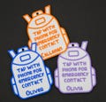 Emergency Contact NFC Backpack Tag Tap to Call Parent PLA ID Tag with Keychain Hole Custom Programmed Phone Number Only