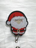 Chubby Santa Badge Reel, Nurse Badge Reel, Holiday Badge Reel, Christmas Badge Reel, Nurse Gift, Glitter Badge Reel, Stocking Stuffer